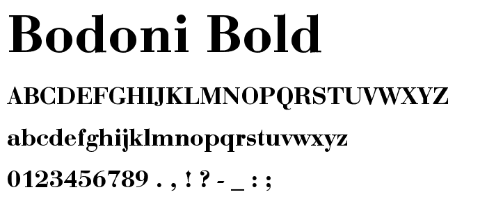 Bodoni Bold font